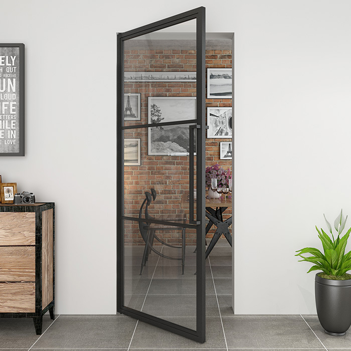 Stahl Pendeltür Smartline 211,5x83 Klar Glas