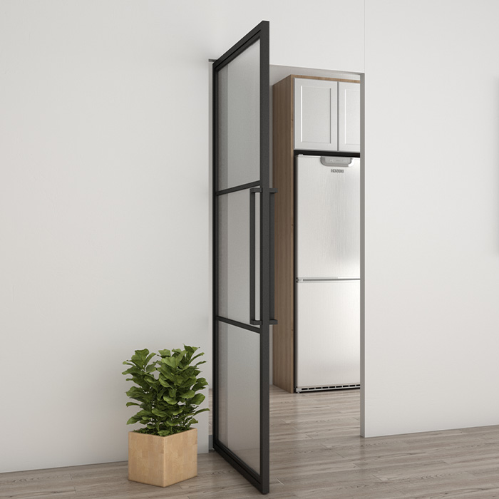 Stahl Pendeltür Smartline 211,5x83 Mattes Glas