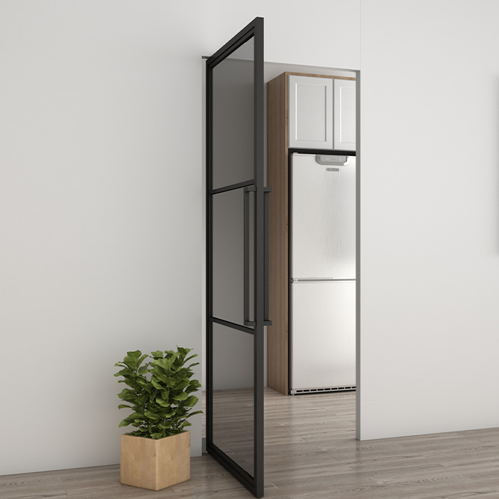 Stahl Pendeltür Smartline 211,5x83 Rauchglas