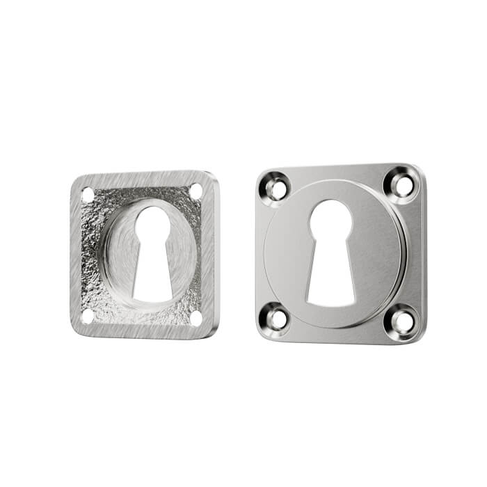 Schlüsselplatte Nickel Chrom (2 Stück)