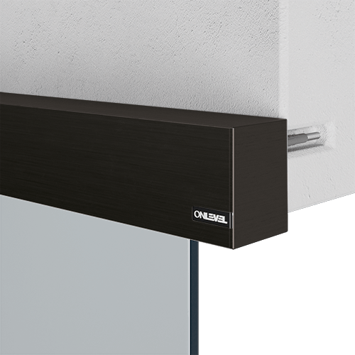 Infinityslide 69kg Wandmontage für Glasschiebetüren 200 cm Anodisiertes Aluminium Schwarz