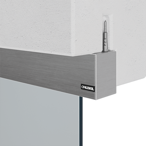 Infinityslide 69kg Deckenmontage für Glasschiebetüren 200 cm Aluminium Edelstahl Incl. Softclose