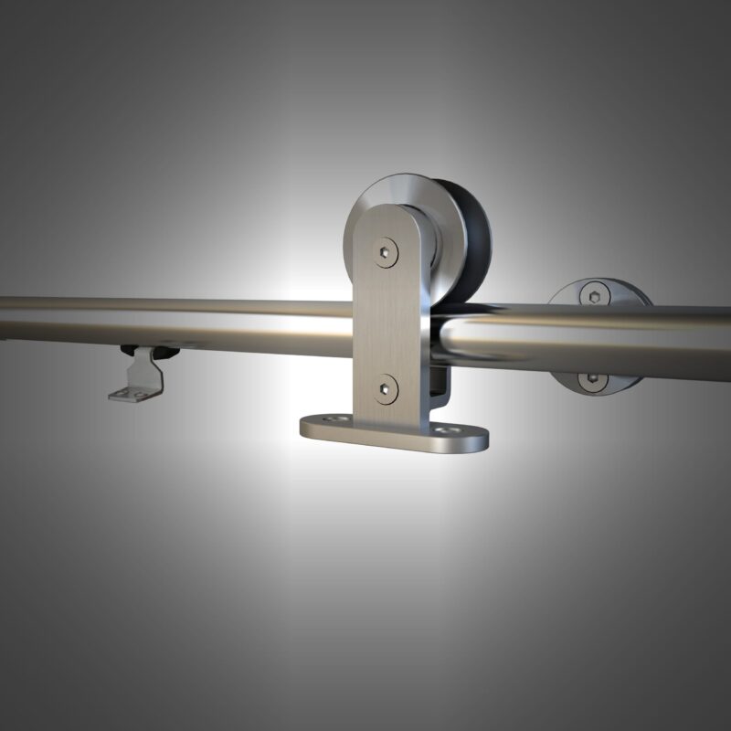 Schiebetür-Beschlagspaket Edelstahl einfach 200cm inklusive Softclose