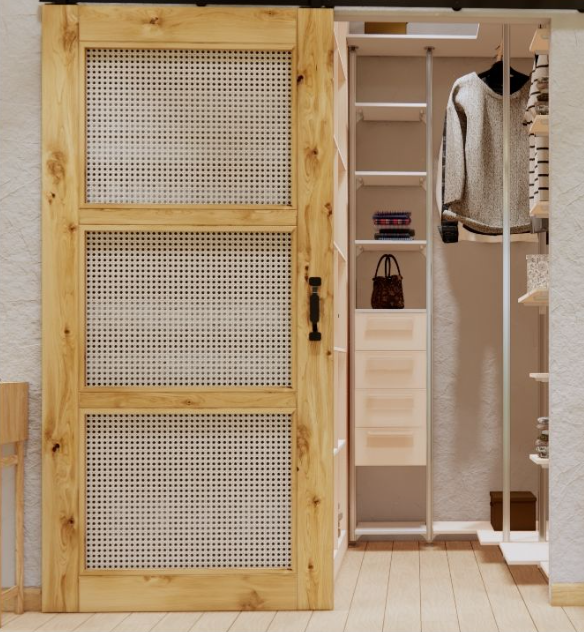 Schiebetür Eichenholz Rattan Altea 100x210